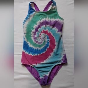 Lands' End Tie Dye One Piece Swimsuit Size 12